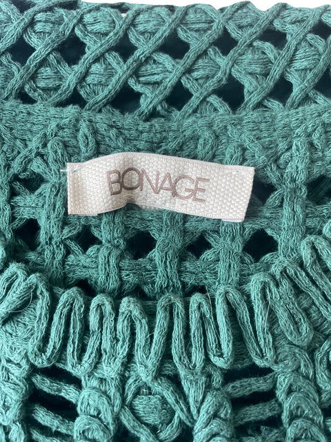 Blusa Bonage de Algodón Tejido Sin mangas Verde - Talla S