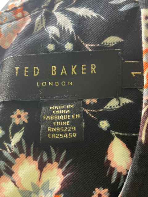 Blusa Ted Baker de Algodón Estampado Manga larga Negro - Talla S