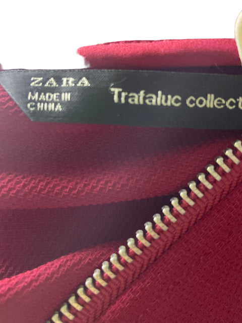 Blusa Zara Zipper Manga corta Rojo - Talla L