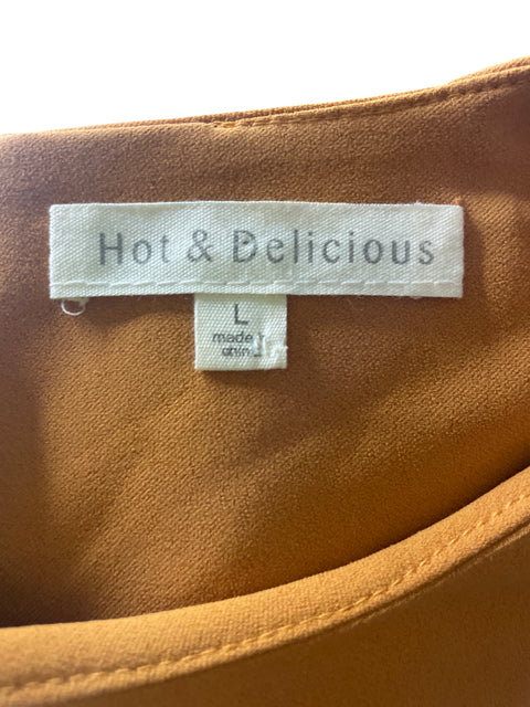 Blusa Hot & Delicious Cuello redondo Ruchas Amarillo - Talla L