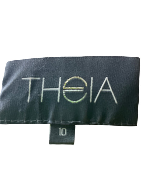Vestido Theia Manga corta Cuello v Negro - Talla 10