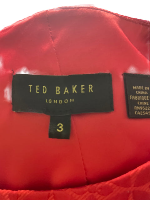 Vestido Ted Baker Floral Sin mangas Rojo - Talla S