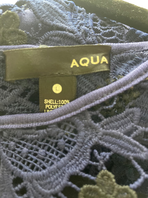 Vestido Aqua  Encaje Azul - Talla L