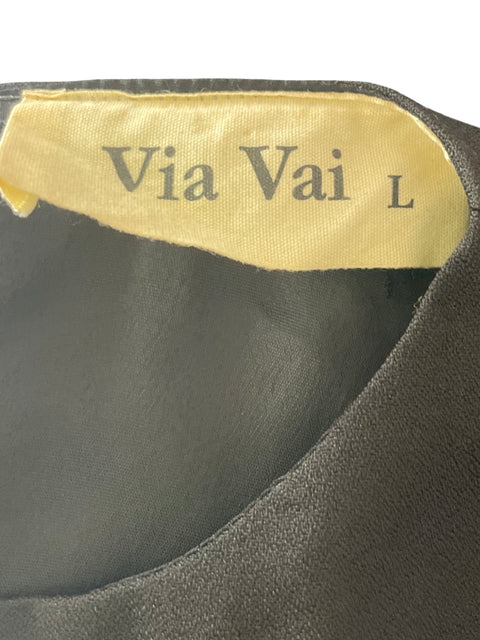 Vestido Vía Vai jaquar  plisado Negro - Talla L
