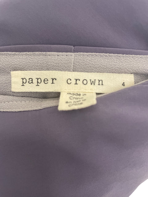 Falda Paper Crown Ruchas Midi Morado - Talla 4