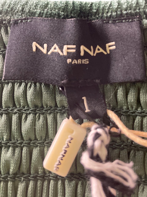 Blusa Naf Naf Abullonado Ajustado Verde - Talla S
