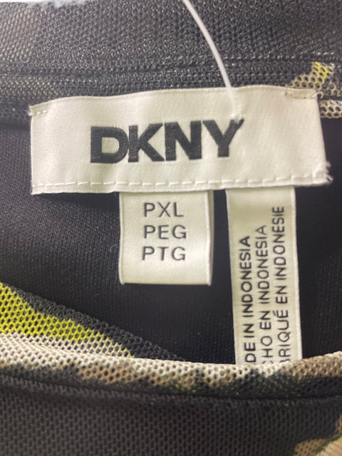 Blusa Dkny Estampado Transparente Verde - Talla XL