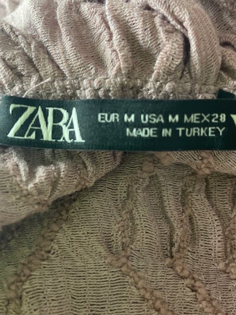 Blusa Zara Ruchas Sin mangas Morado - Talla M