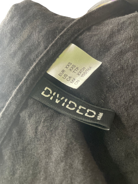 Blusa H&m Cuello v Manga larga Negro - Talla XXS