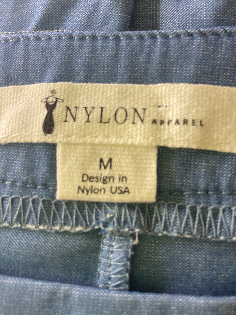 Falda Nylon Apparel Ruchas Asimétrico Azul - Talla M