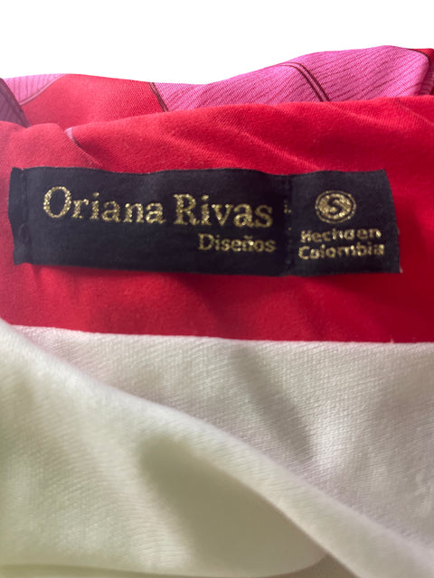Vestido Oriana Rivas Oneshoulder Estampado Rosado - Talla S