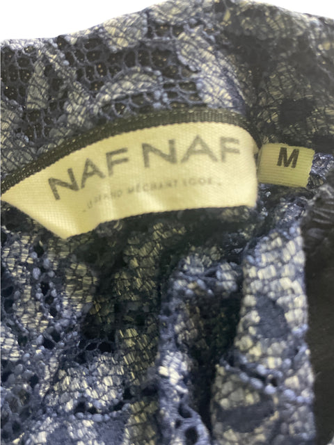 Vestido Naf Naf Encaje Sin mangas Azul - Talla M