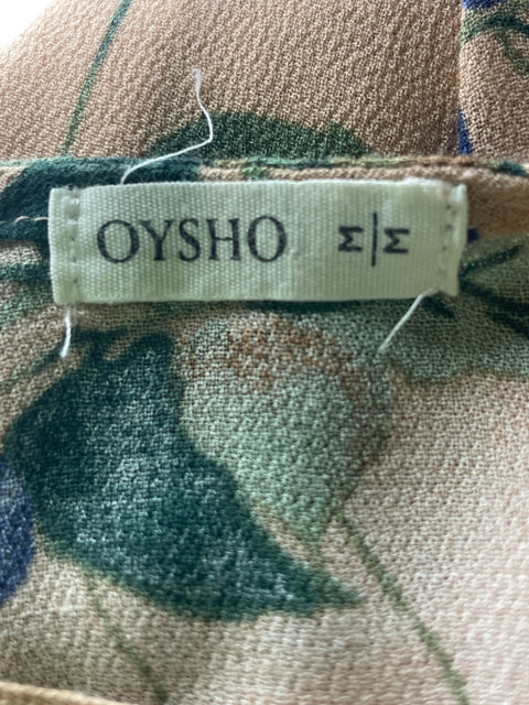 Vestido Oysho Cuello v Maxi Beige - Talla M