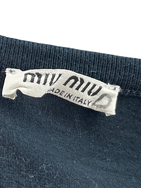 Blusa Miu Miu de Algodón Vuelos Liso Azul - Talla L