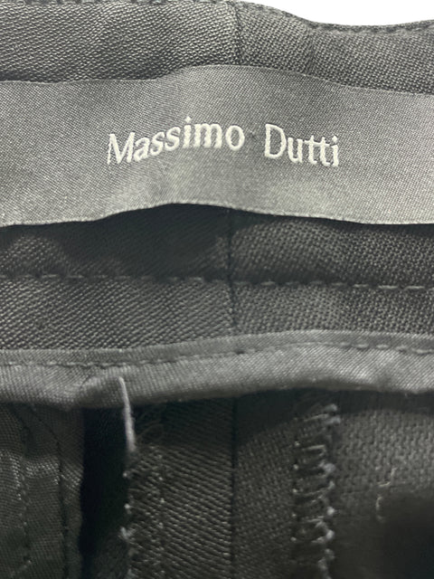 Pantalón Massimo Dutti Recto Wide-leg Negro - Talla 8