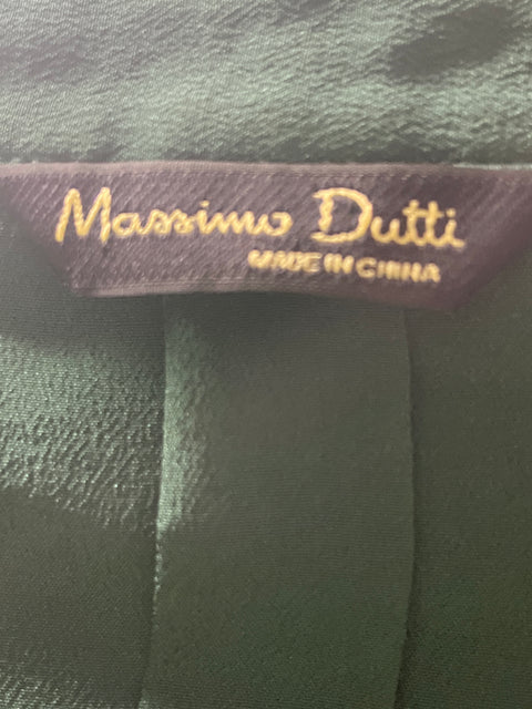 Blusa Massimo Dutti Manga larga Cuello v Verde - Talla 6