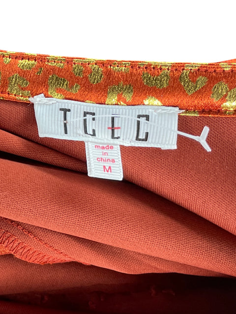 Vestido Tcec Mini Metalizado Dorado - Talla M