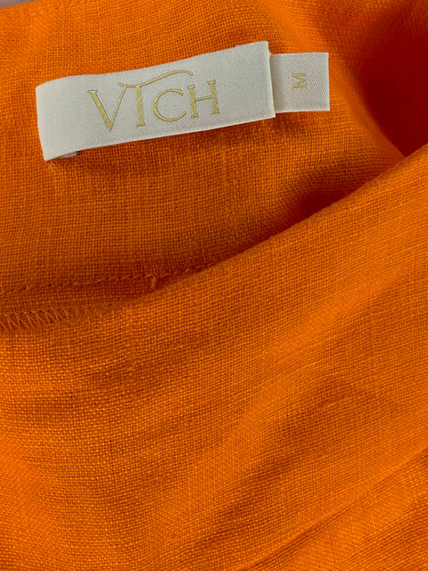 Conjunto Vtch de Lino Liso Naranja - Talla M