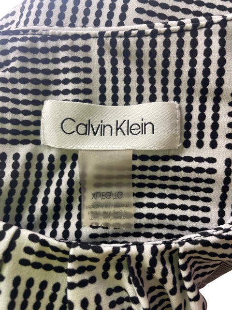 Blusa Calvin Klein Cuadros Sin mangas Gris - Talla XL