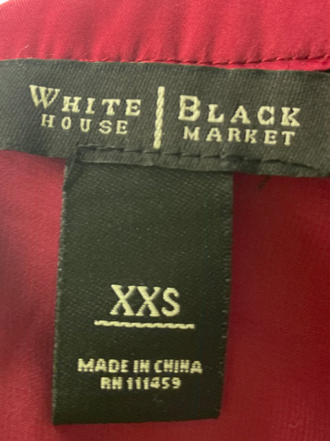 Blusa White House Black Market Apliques Flores Rojo - Talla XXS