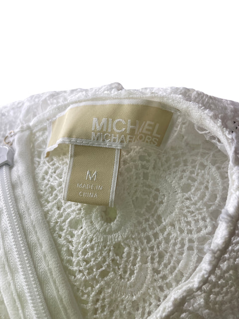 Vestido Michael Kors de Algodón Tejido Midi Blanco - Talla M