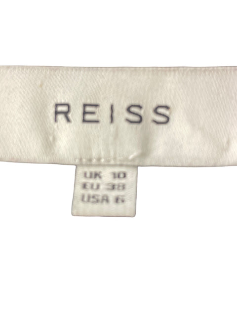 Vestido Reiss de Viscosa Estampado Cruzado Azul - Talla 6
