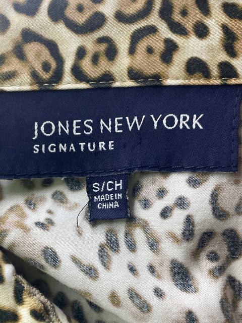 Camisa Jones New York Animal print Botones Beige - Talla S