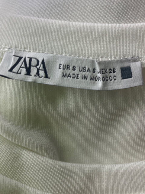 Blusa Zara Cuello redondo Sin mangas Blanco - Talla S