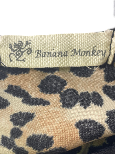 Blusa Banana Monkey Animal print Oneshoulders Marrón - Talla S