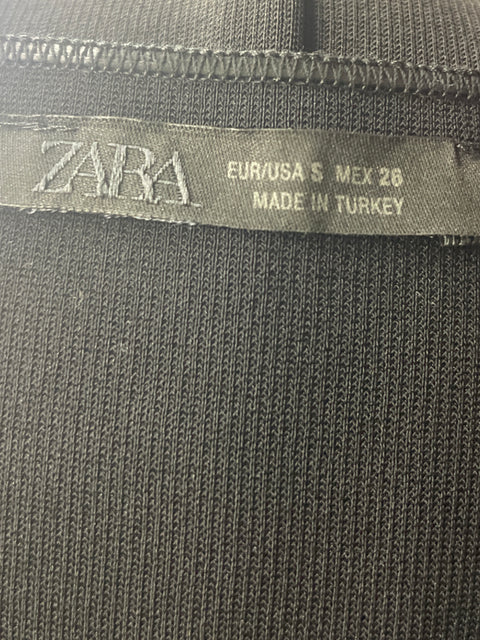 Vestido Zara Apliques Tiras Negro - Talla S