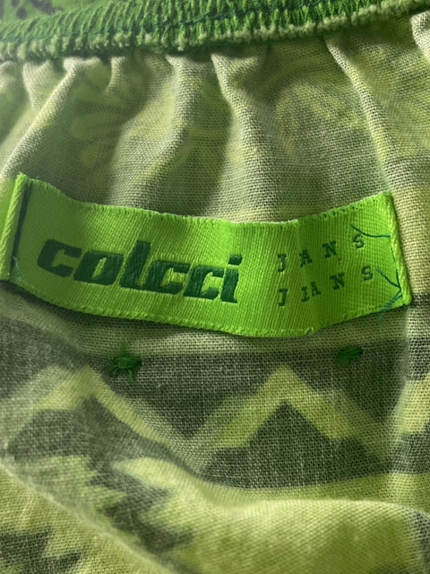 Vestido Colcci Estampado Cuello v Verde - Talla S