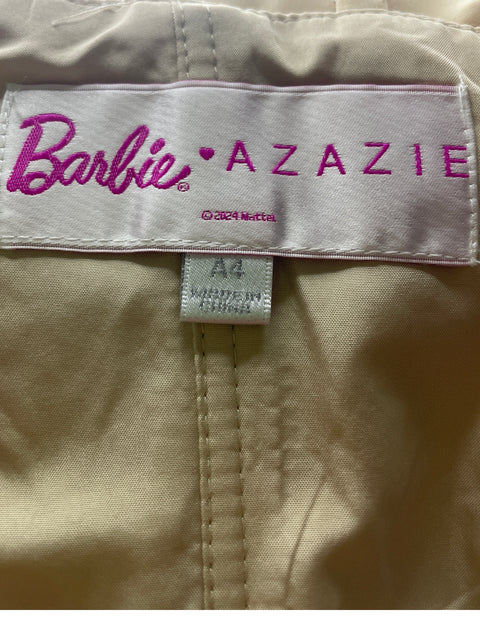 Vestido Barbie Azazie Vuelos Maxi Beige - Talla 4