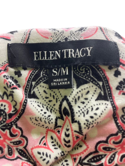 Cardigan Ellen Tracy Estampado Zipper Rosado - Talla S