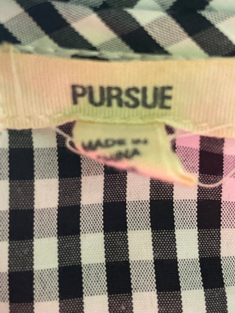 Blusa Pursue Cuadros Cruzado Negro - Talla U