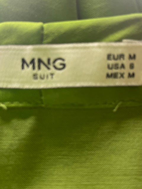 Vestido Mng Satinado Cruzado Verde - Talla M