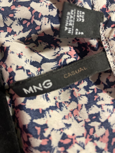 Vestido Mng Estampado Ajustado Blanco - Talla S