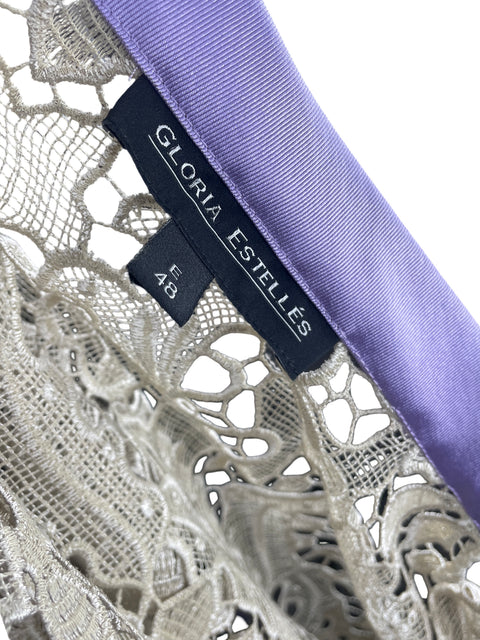 Chaleco Gloria Estellés Bordado Encaje Beige - Talla 48