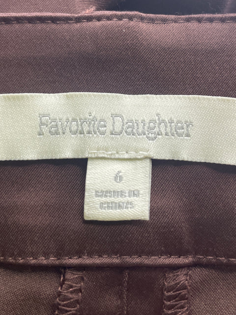 Pantalón Favorite Daughter de Viscosa Satinado Recto Marrón - Talla 6