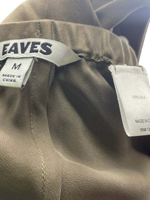 Pantalón Eaves de Seda Elastico Recto Verde - Talla M