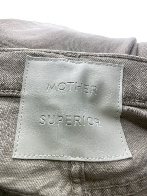 Pantalón Mother Superior Recto Wide-leg Beige - Talla 28