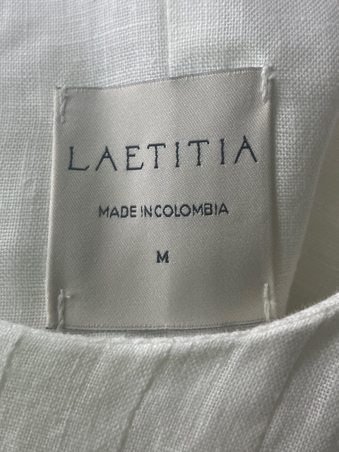 Blusa La Etitia de Lino Tiras Suelto Blanco - Talla M