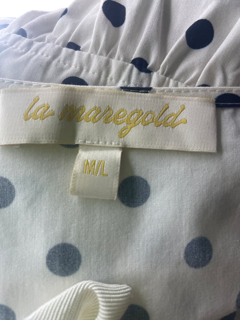 Blusa La Maregold de Algodón Lunares Lazos Blanco - Talla M