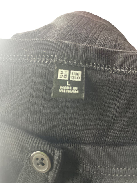 Set Uniqlo de algodón Botones Cuello redondo Negro - Talla L