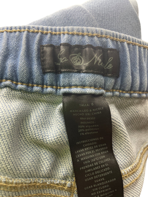 Pantalón Leo&nicole de Algodón Recto Bolsillo Azul - Talla 8