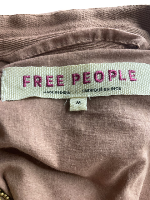 Blusa Free People de Algodón Abullonado Abierto Marrón - Talla M