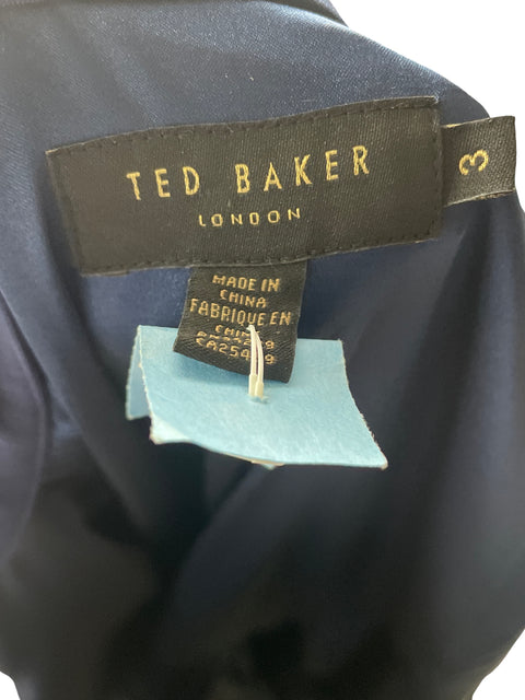 Vestido Ted Baker de Viscosa Mini Estampado Sin mangas Azul - Talla S