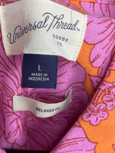 Camisa Universal Thread de Lino Manga larga Naranja - Talla L