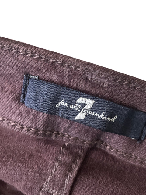 Jean 7 For All Mankind de Algodón Recto Wide-leg Marrón - Talla 27