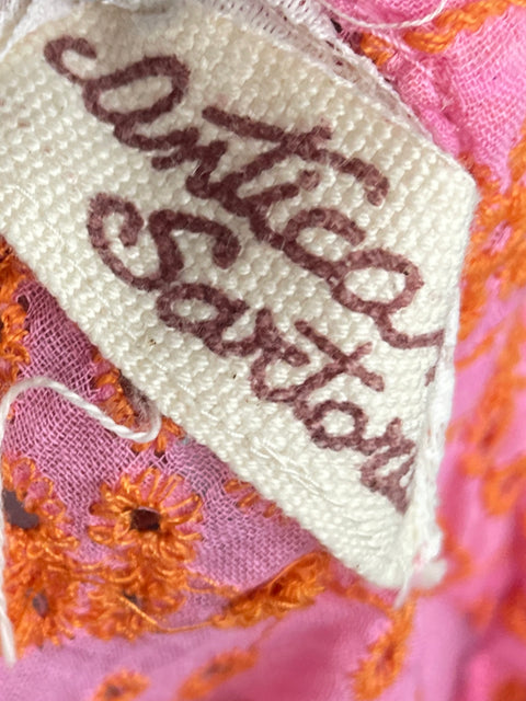 Vestido Antica Sartoria Bordado troquelado Rosado - Talla M