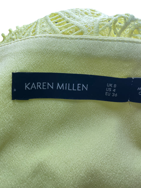 Vestido Karen Millen Tejido Sin mangas Amarillo - Talla 4